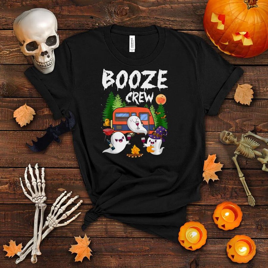 Camping Booze Crew Boos Drinking Beer Wine Funny Halloween T Shirt