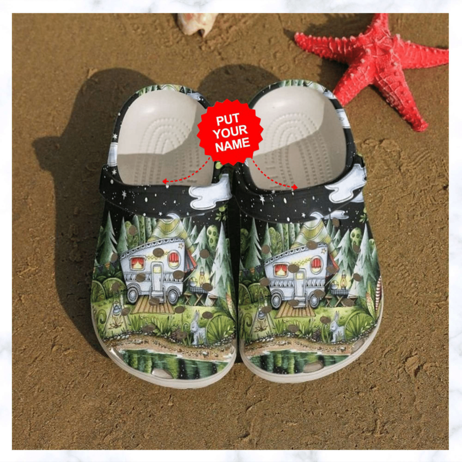 Camping Crocs - Camping Camper In The Night Clog Shoes Best Gifts For Camper.png