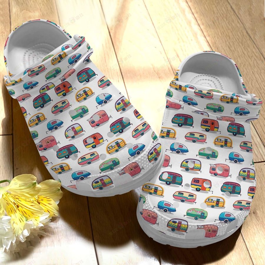 Camping Crocs Classic Clog Whitesole Camping Pattern 3 Shoes