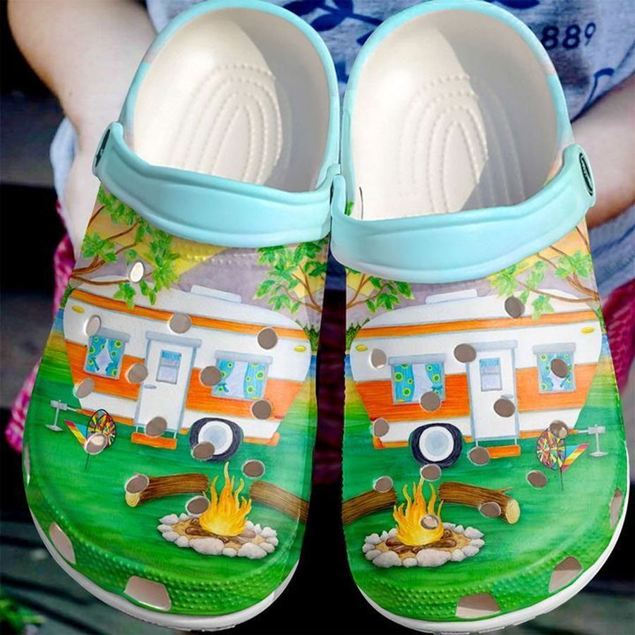 Camping Happy Campers V1 Sku 415 Crocs Clog Shoes