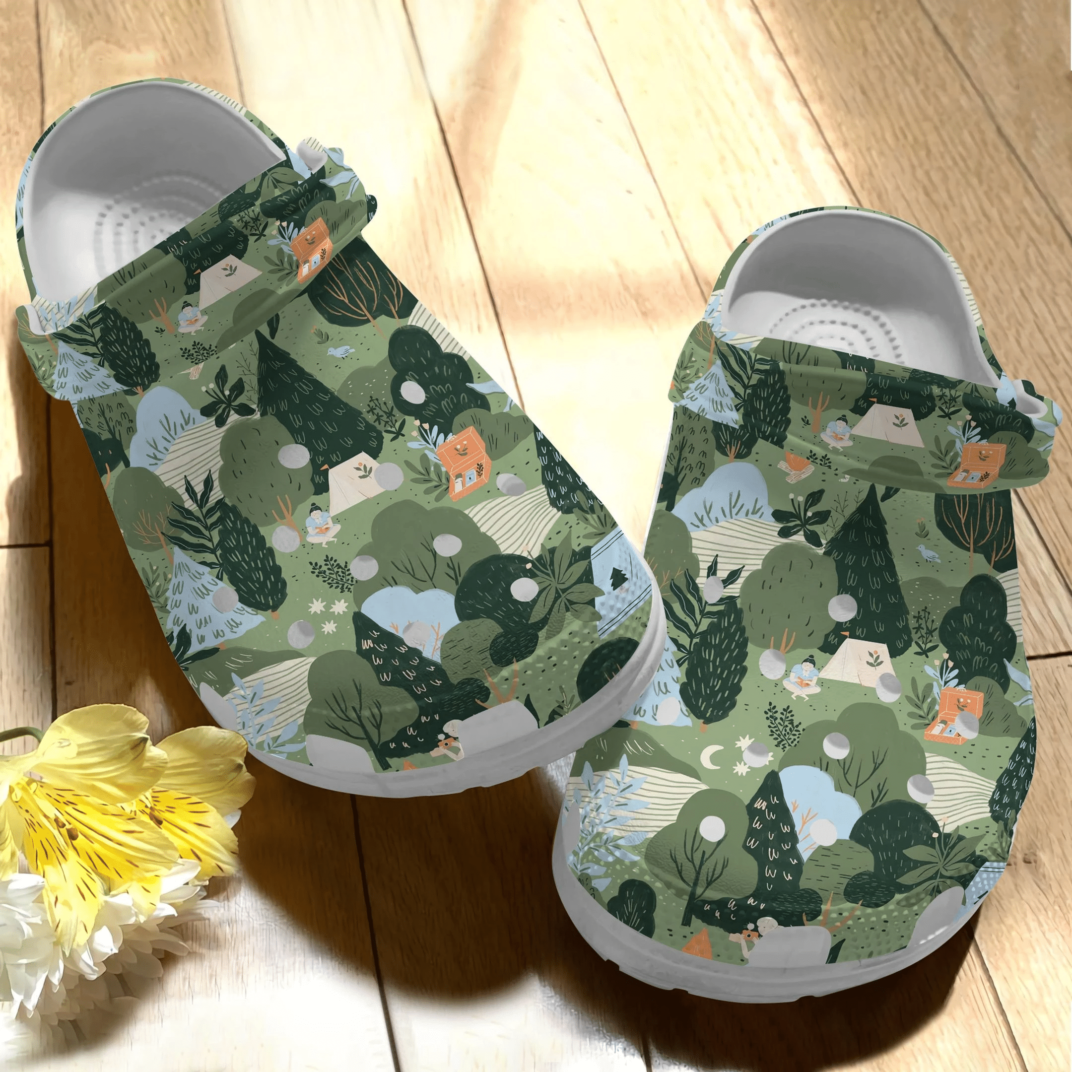 Camping Life Shoes Clog - Camping Pattern Collection Crocs Crocbland Clog Birthday Gift For Man Woman Boy Girl