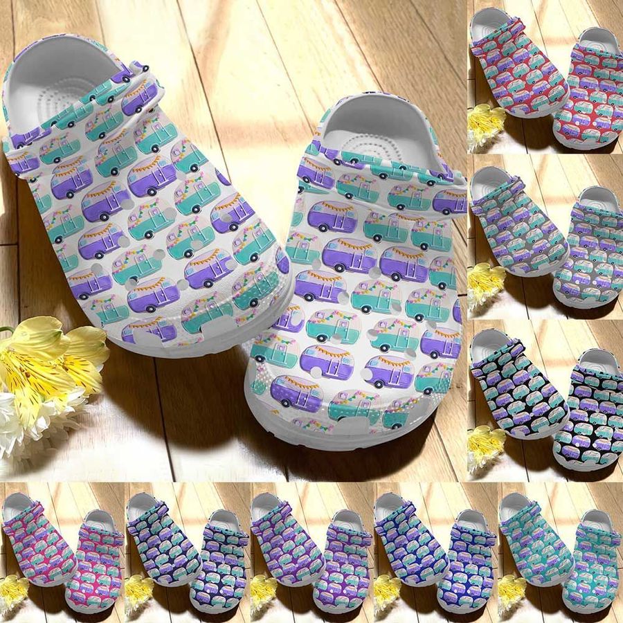 Camping Personalize Clog Custom Crocs Fashionstyle Comfortable For Women Men Kid Print 3D Whitesole Camping Pattern 4