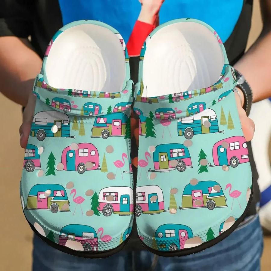 Camping Personalized Clog Custom Crocs Style Comfortable For Women Men Kid Print 3D Camper Van