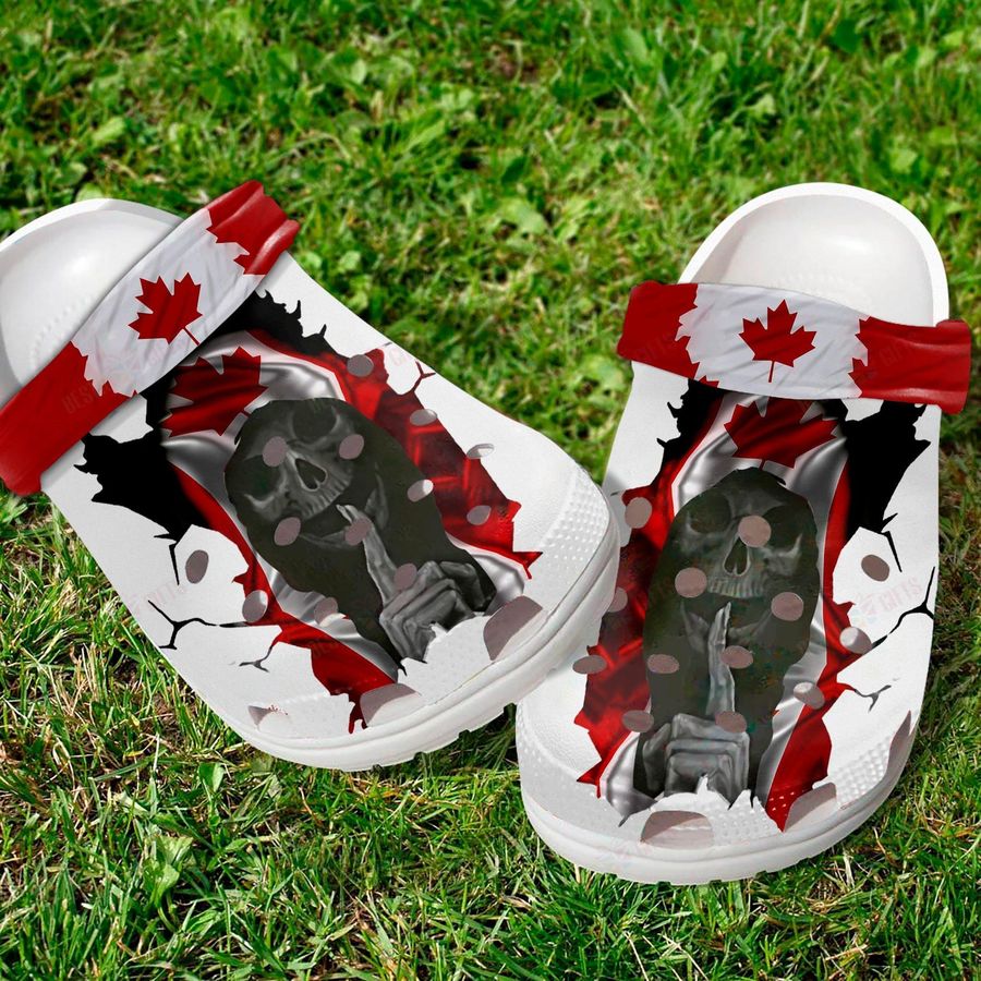 Canada Skull Crocs Classic Clogs Shoes