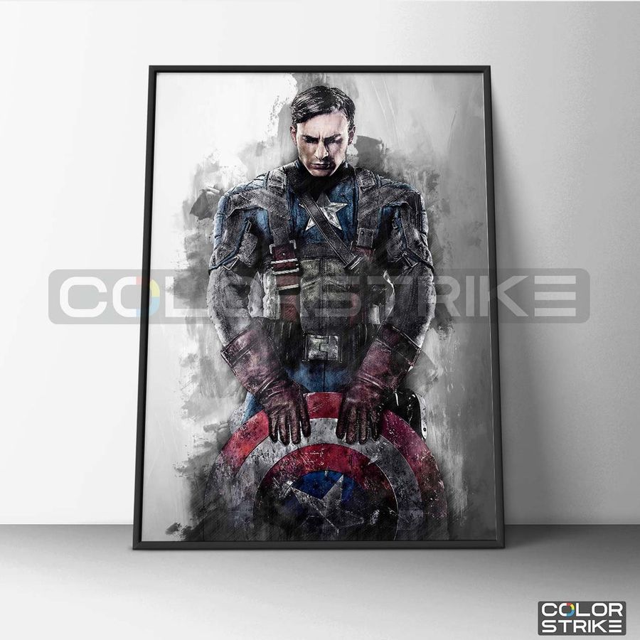 Captain America print Captain America poster art print wall art home decor