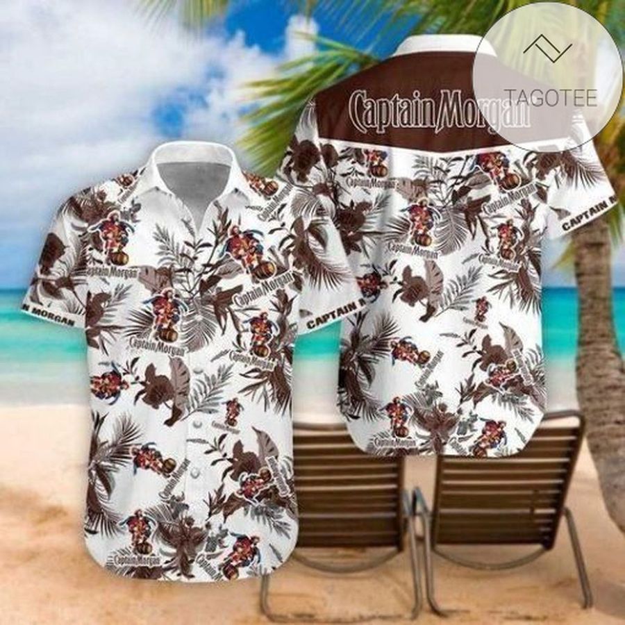 Captain Morgan Authentic Hawaiian Shirt 2022 White Men Women Beach Wear Short Sleeve Authentic Hawaiian Shirt 2022