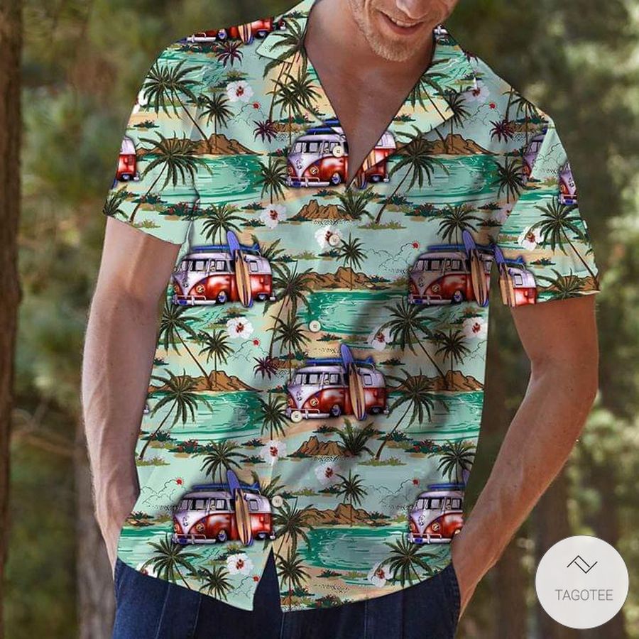 Caravan Beach Camping Hawaiian Shirt
