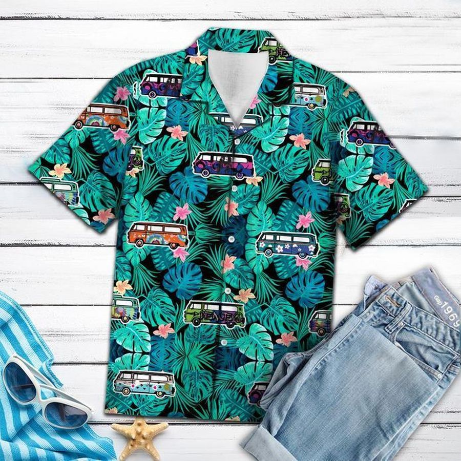 Caravan Camping Tropical Hawaiian Shirt Pre13438, Hawaiian shirt, beach shorts, One-Piece Swimsuit, Polo shirt, funny shirts, gift shirts