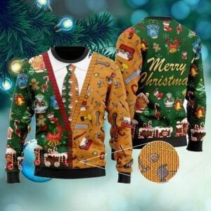 Carpenter Merry Christmas Ugly Sweater At Xmas Time Ugly Sweater
