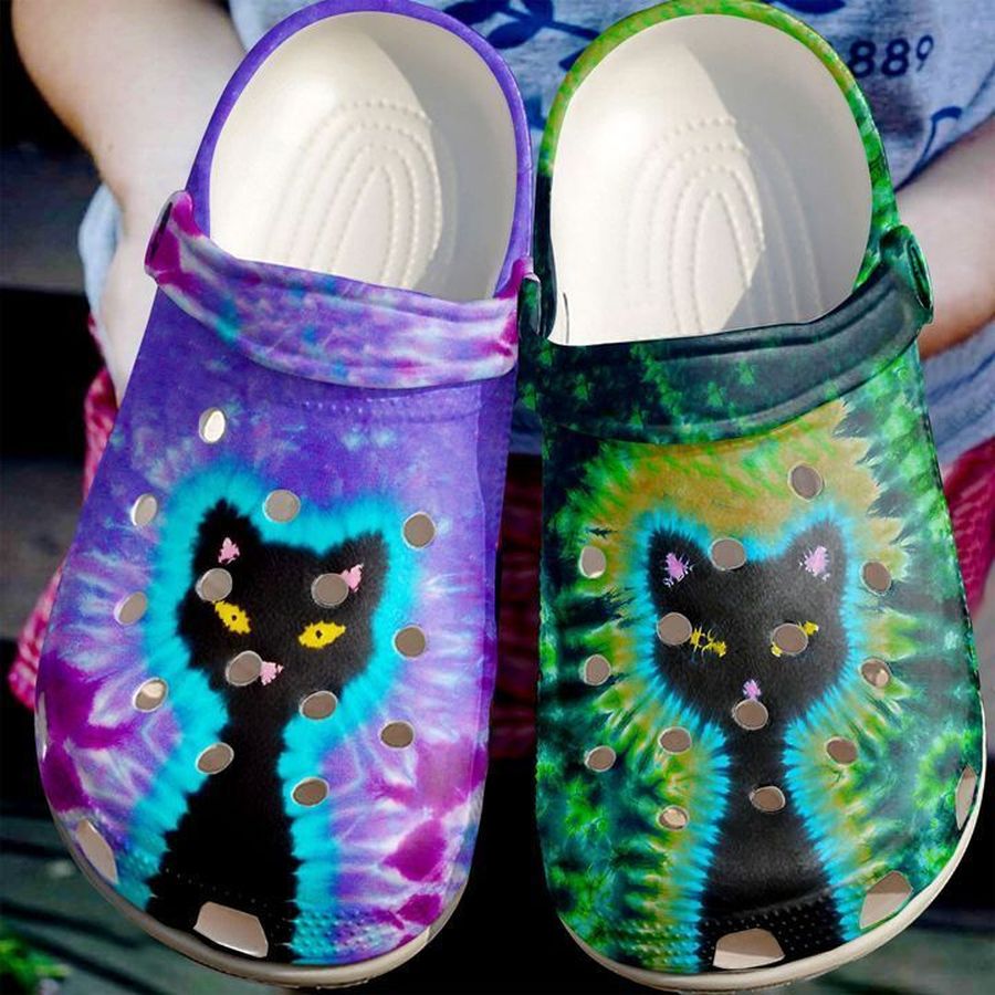Cat Black And Colors Sku 543 Crocs Clog Shoes
