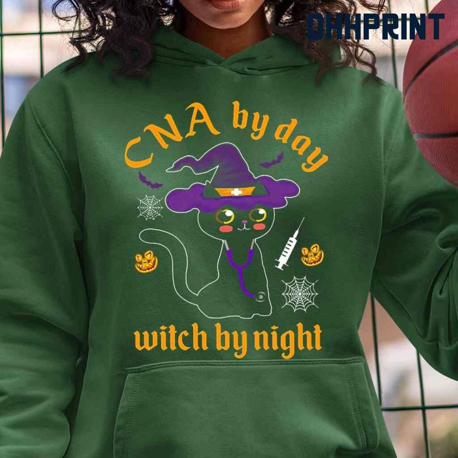 Cat Cna By Day Witch By Night Tshirts Black
