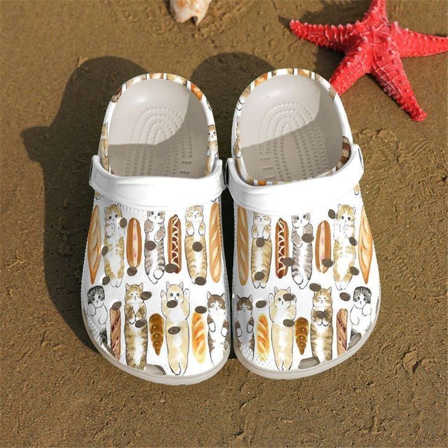 Cat Cute Bread Sku 554 Crocs Clog Shoes