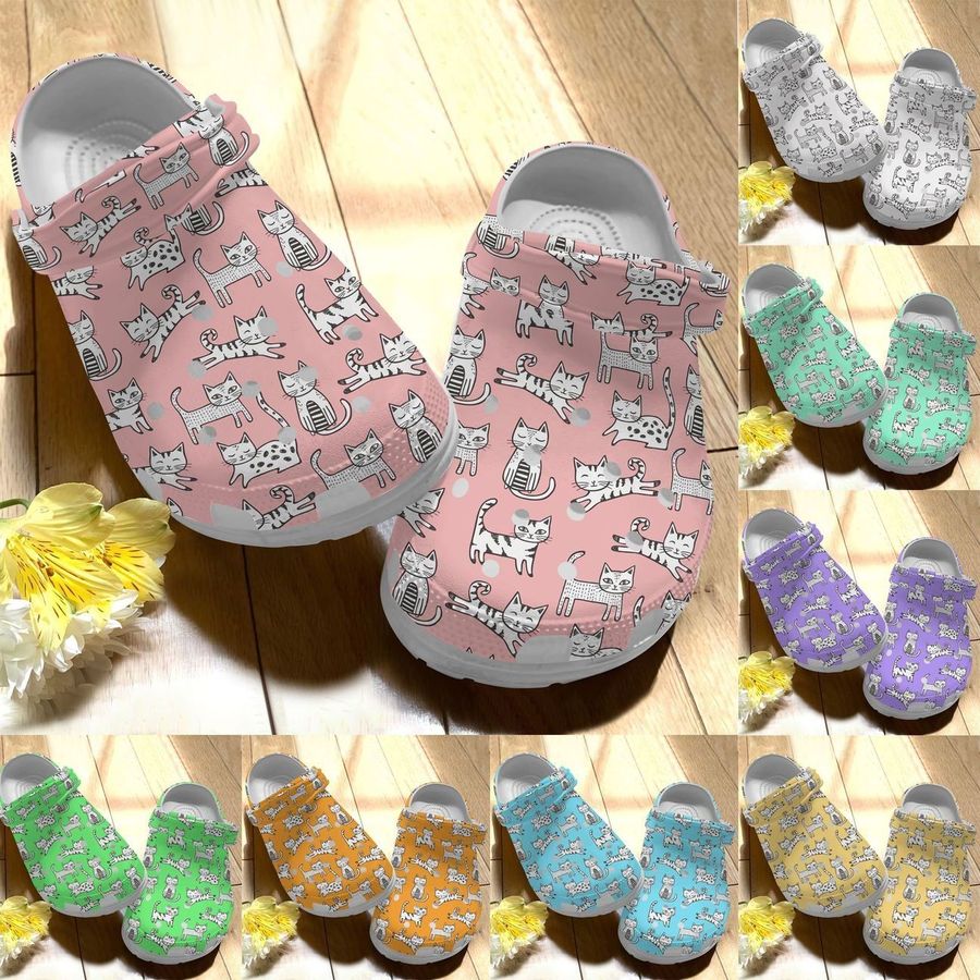 Cat Personalize Clog Custom Crocs Fashionstyle Comfortable For Women Men Kid Print 3D Whitesole Cute Cats Version 2
