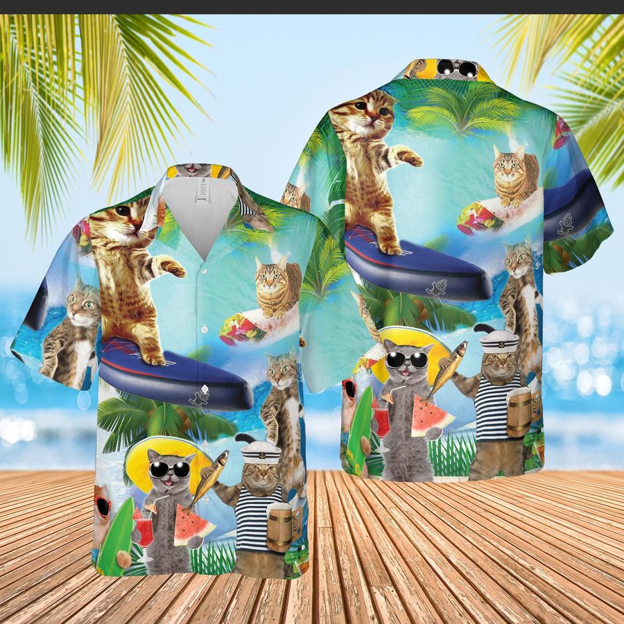 Cat Tropical Beach Hawaiian Shirt Pre10310, Hawaiian shirt, beach shorts, One-Piece Swimsuit, Polo shirt, funny shirts, gift shirts, Graphic Tee