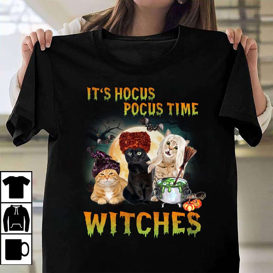 Cats Witches Tees Gifts- It's hocus pocus time witches