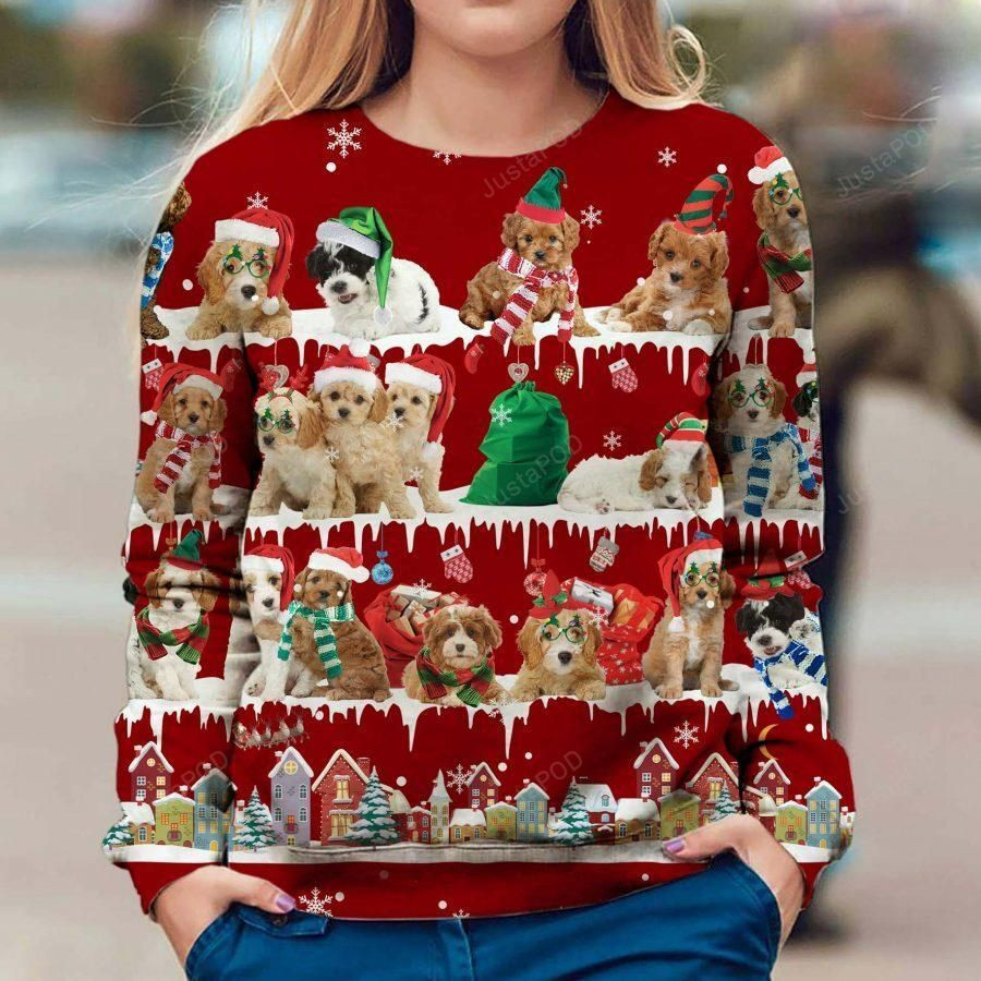 Cavoodle Ugly Christmas Sweater All Over Print Sweatshirt Ugly Sweater