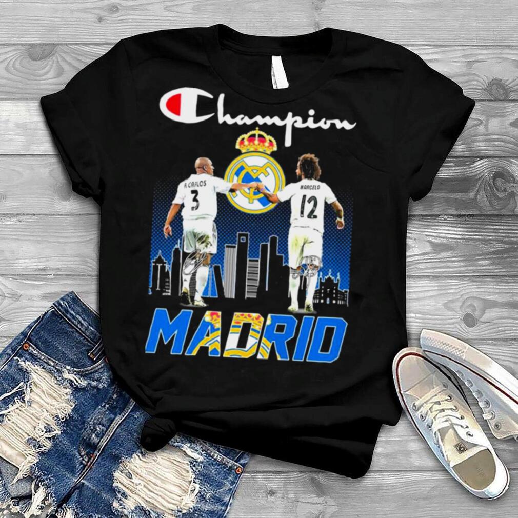 Champion Roberto Carlos And Marcelo Real Madrid Signatures Shirt