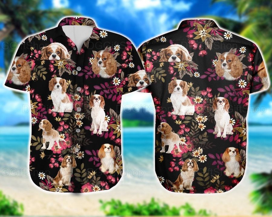 Charles Spaniel Hawaiian Shirts, Summer Shirts, Dog Owner Gift, Shirt For Men, Funny Hawaiian Shirt, Spaniel Shirt, Gift For Him