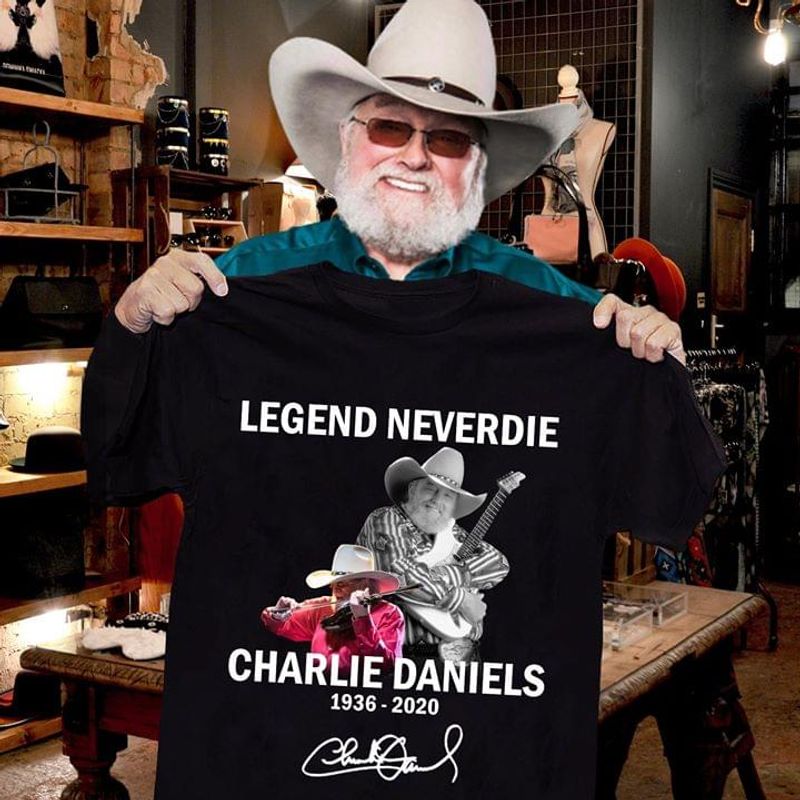 Charlie Daniels Legend Neverdie 1936 2020 Country Rock Music Click Respect Black T Shirt Men And Women S-6XL Cotton