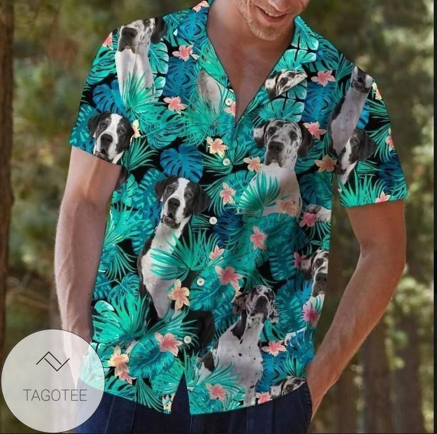Check Out This Awesome Great Dane Tropical Authentic Hawaiian Shirt 2022