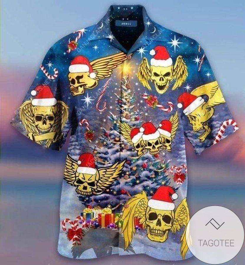 Check Out This Awesome Hawaiian Aloha Shirts Skull With Angel Wings