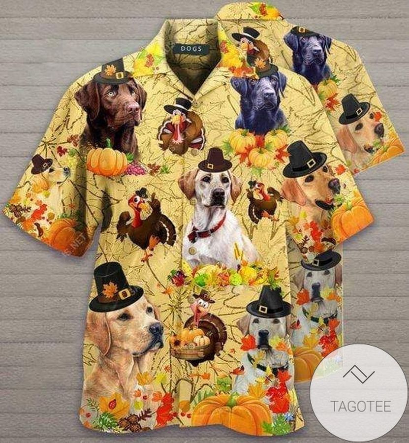 Check Out This Awesome Hawaiian Aloha Shirts Thanksgiving Turkey With Labrador Retriever