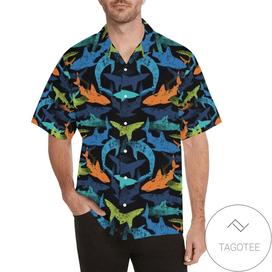 Check Out This Awesome Shark Summer Vibe Tropical Hawaiian Aloha Shirts Dh