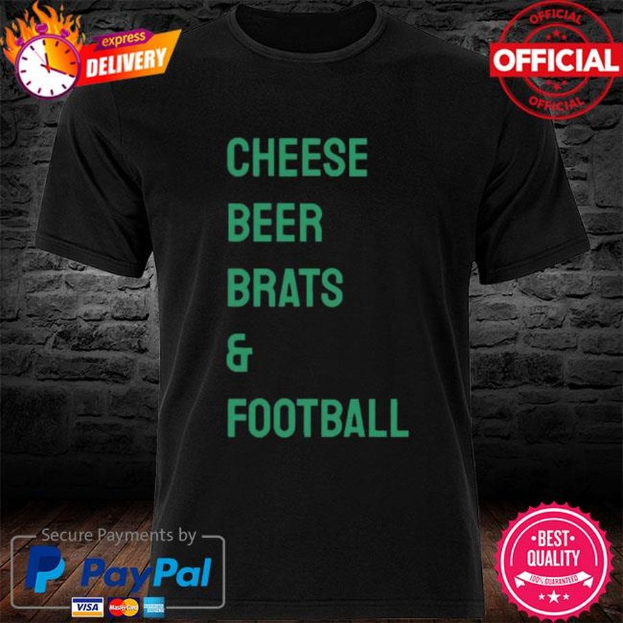 Cheese Beer Brats & Football Shirt Green Bay Packers