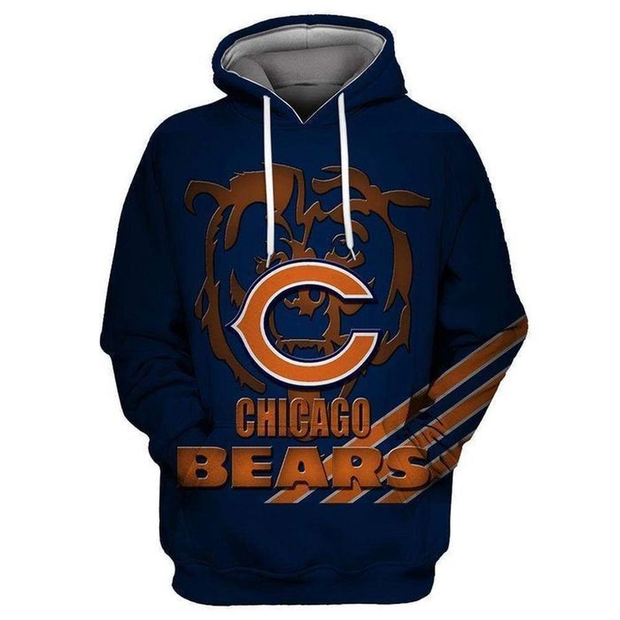 Chicago Bears 3D Hooded Pocket Pullover Sweater Hoodie Gift For Fan