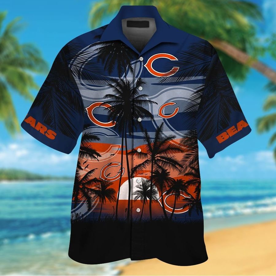 Chicago Bears Short Sleeve Button Up Tropical Aloha Hawaiian Shirts For Men Women Shirt