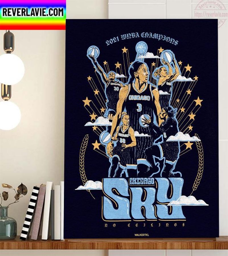 Chicago Sky 2021 WNBA Champions Fan Art Home Decor Poster Canvas
