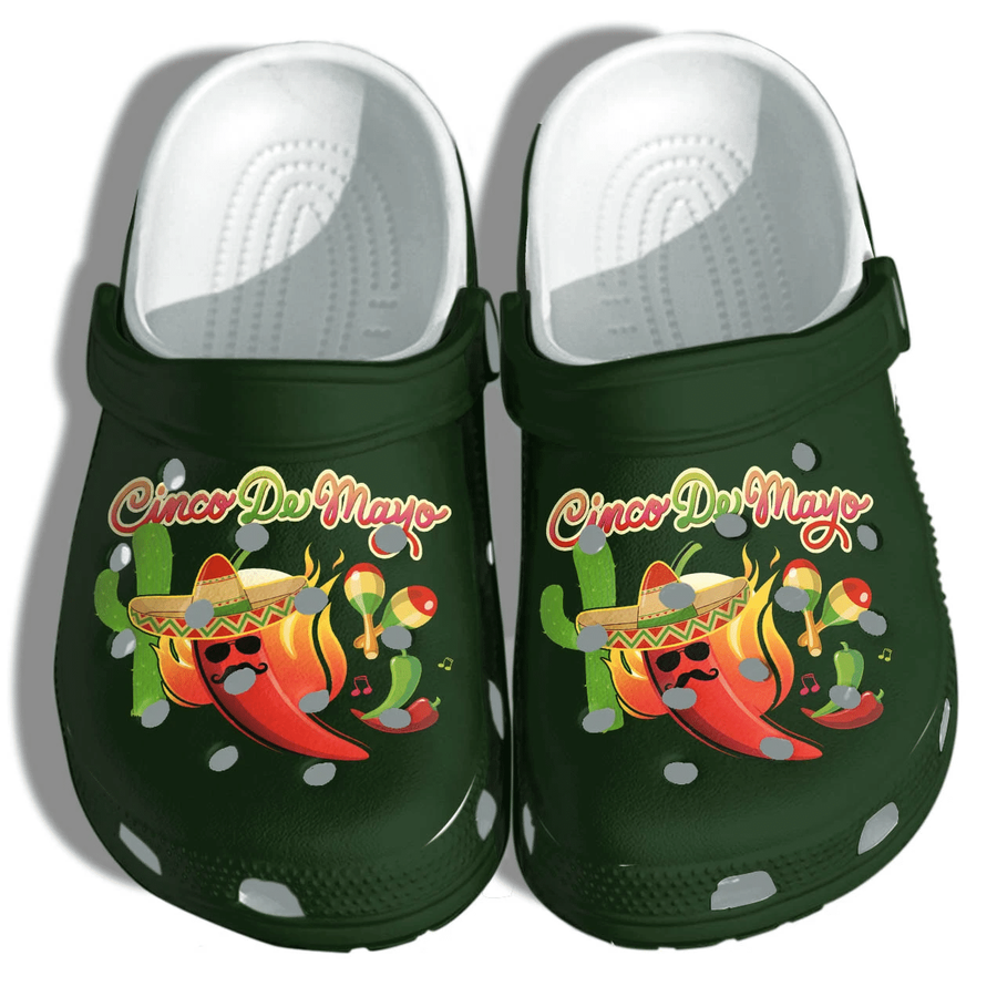 Chilli Peppers Mexico Cactus Funny Shoes Crocs - Cino De Mayo Shoes Gifts For Men Women Mexican.png