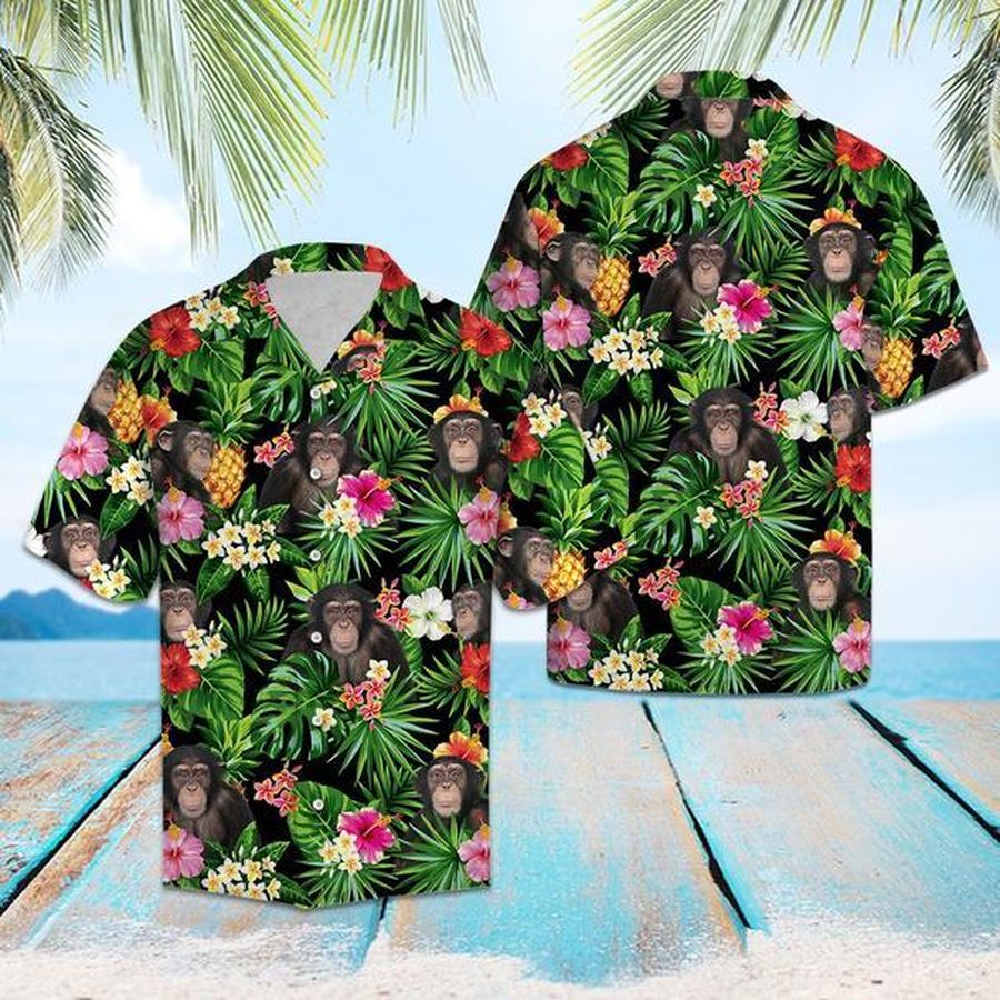 Chimpanzee Pineapple Tropical Hawaiian Shirt Pre10725, Hawaiian shirt, beach shorts, One-Piece Swimsuit, Polo shirt, funny shirts, gift shirts