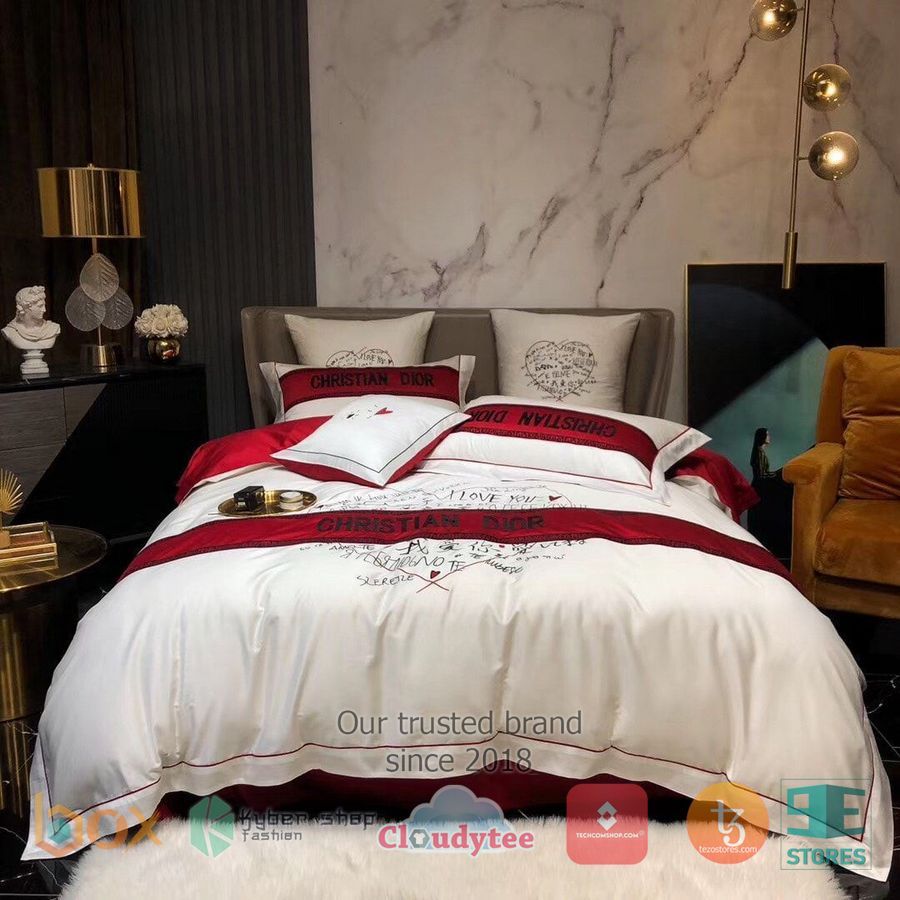 Christian Dior white red Bedding Set – LIMITED EDITION