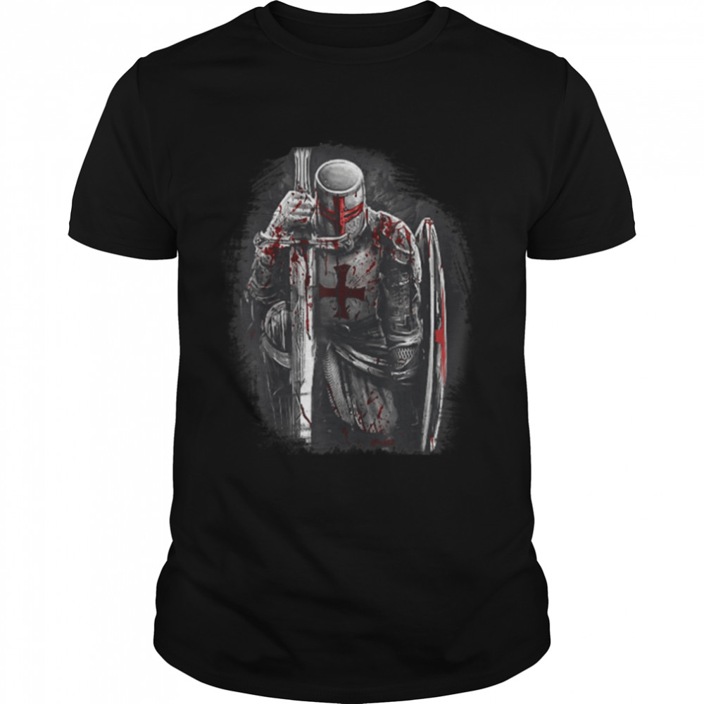Christian Templar Knights Costume, Rosary Crusader Warrior T-Shirt B08GT2QH11