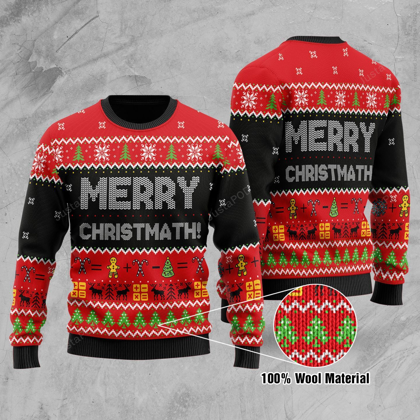 Christmas And Math Merry Christmath Ugly Christmas Sweater All Over