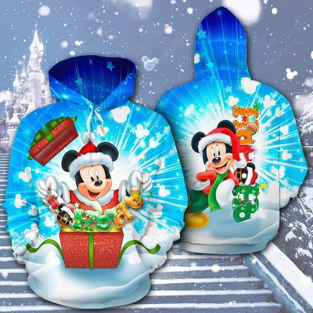 Christmas Mickey Mouse 3D All Over Print Hoodie Zip-up Hoodie