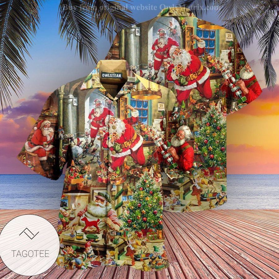 Christmas Santas Toy Workshop Edition Hawaiian Shirt