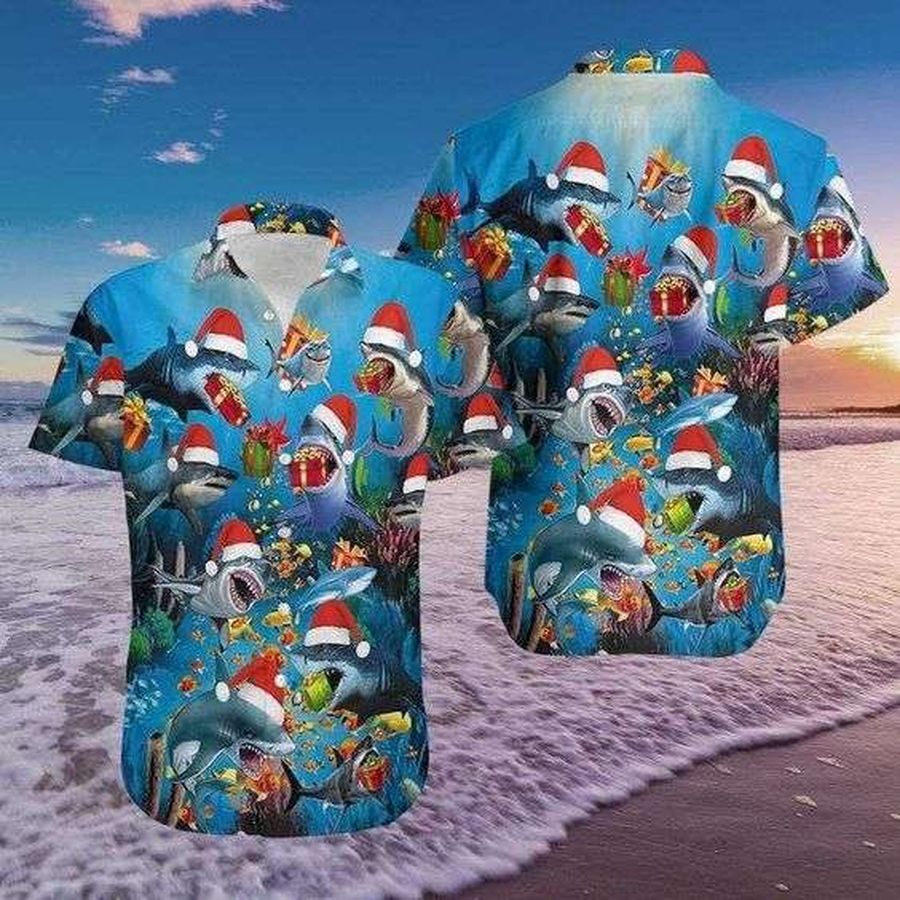 Christmas Shark Aloha Hawaiian Shirts