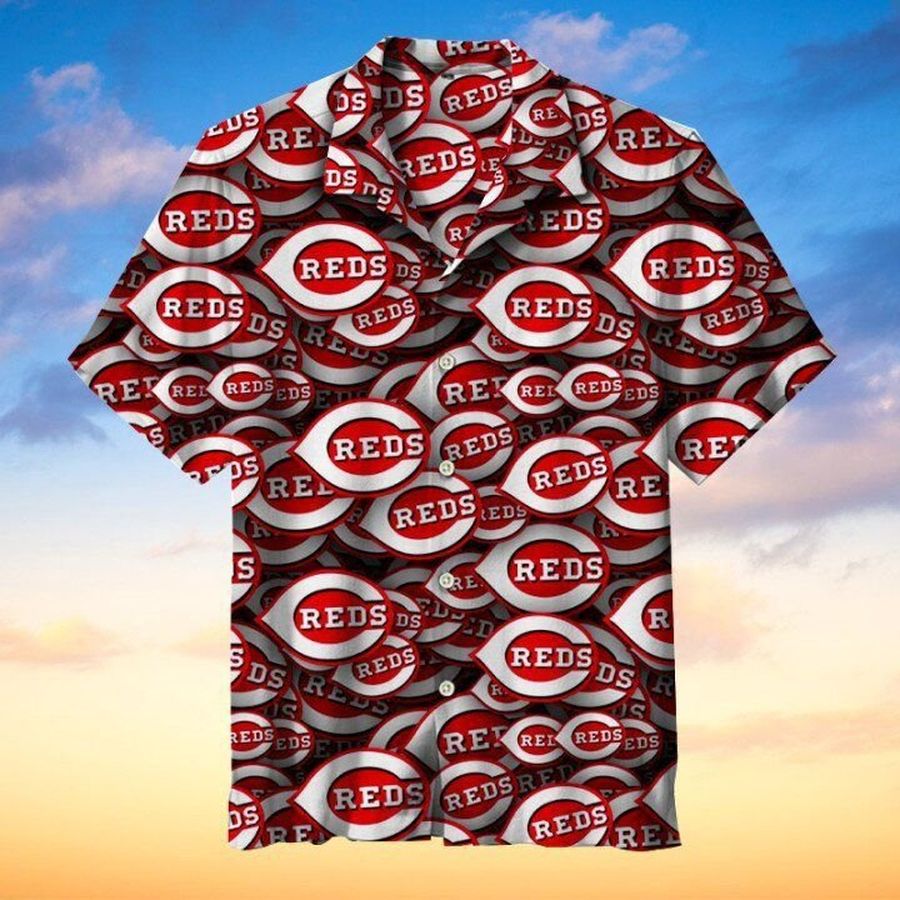 Cincinnati Reds Hawaiian Mlb Hawaiian Graphic Print Short Sleeve Hawaiian Shirt L98 - 2658