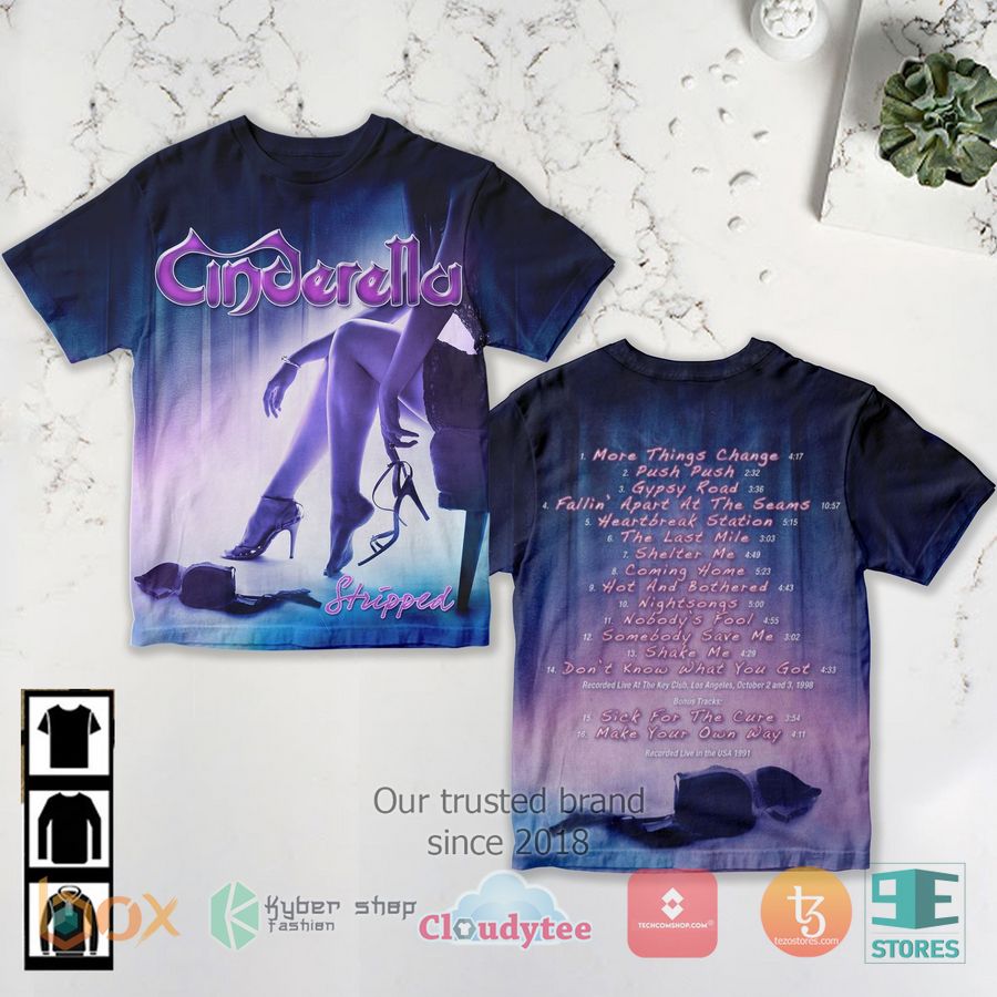 Cinderella Band Stripped Album 3D T-Shirt – LIMITED EDITION