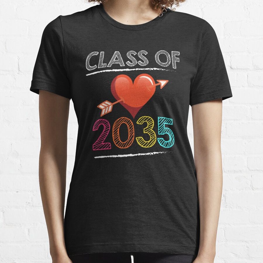 Class Of 2035 Grow With Me Kindergarten First Day Of School Essential T-Shirt
