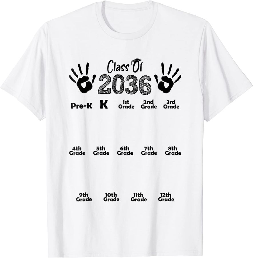 Class of 2036 Grow With Me Shirt Handprint Pre-K 12th Grade_2