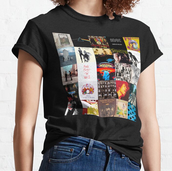 Classic Rock Album Collage Classic T-Shirt