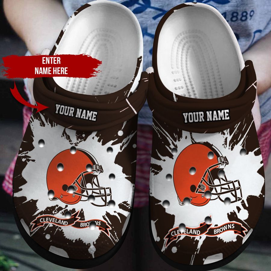 Cleveland Browns Custom Name Crocs Crocband Clog Comfortable Water Shoes