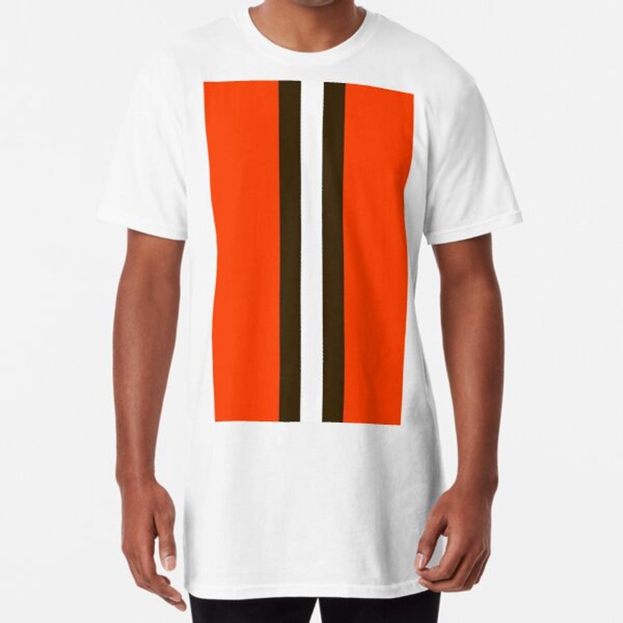 Cleveland Browns Stripe Mask Long T-Shirt