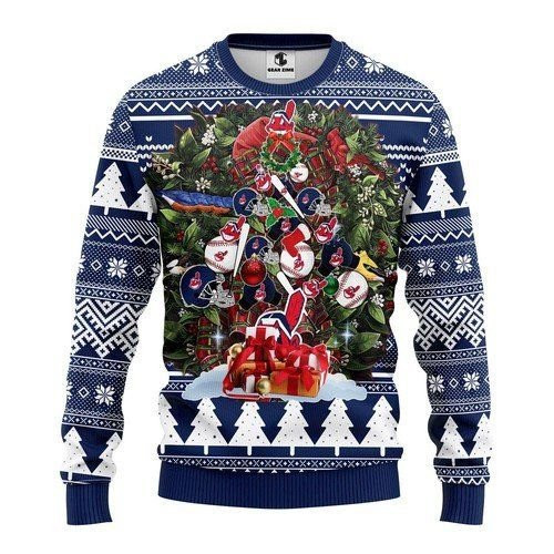 Cleveland Indians Tree For Unisex Ugly Christmas Sweater All Over