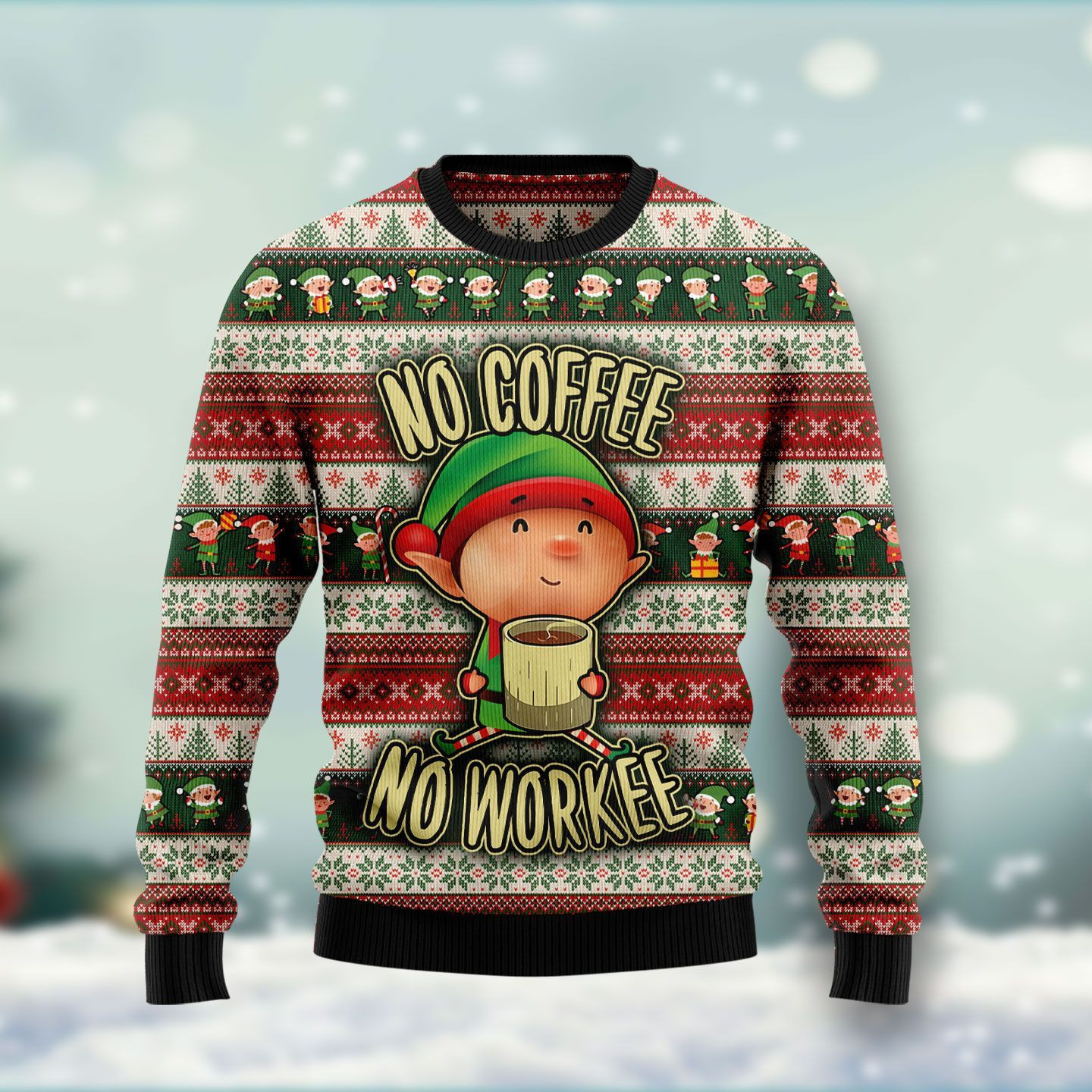 Coffee Ugly Christmas Sweater All Over Print Sweatshirt Ugly Sweater