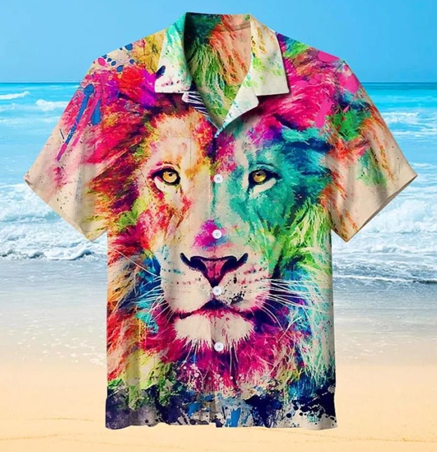 Color Lion Hawaiian Shirt