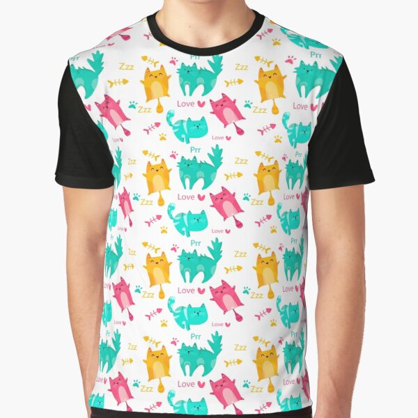colorful cat pattern Graphic T-Shirt